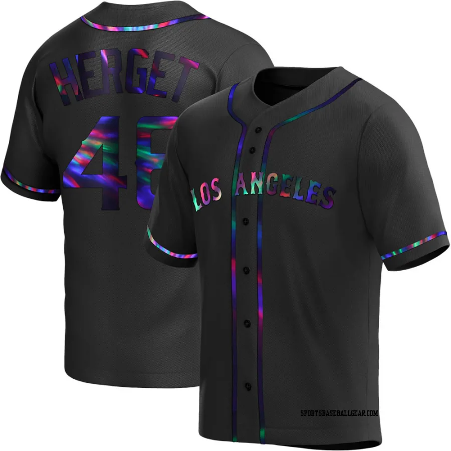 Jimmy Herget Youth Los Angeles Angels Black Holographic Replica Alternate Jersey