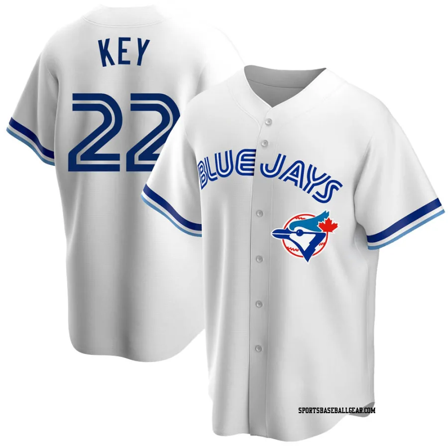 Jimmy Key Men's Toronto Blue Jays White Replica Home Cooperstown Collection Jersey