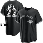 Jimmy Key Youth Toronto Blue Jays Black/White Replica Jersey