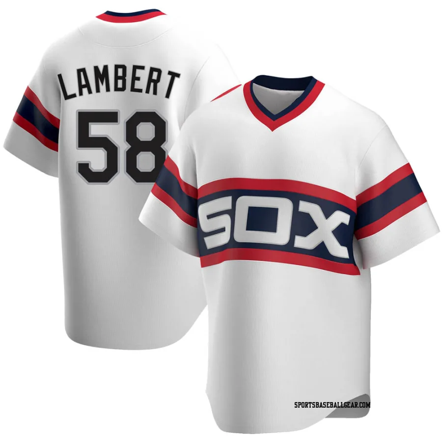 Jimmy Lambert Men's Chicago White Sox White Replica Cooperstown Collection Jersey