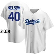 Jimmy Nelson Youth Los Angeles Dodgers White Replica Home Jersey