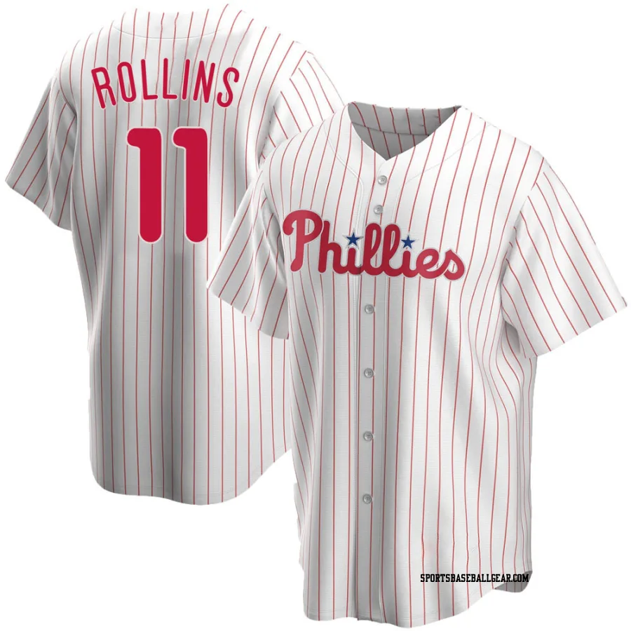 Jimmy Rollins Men's Philadelphia Phillies White Replica Home Jersey