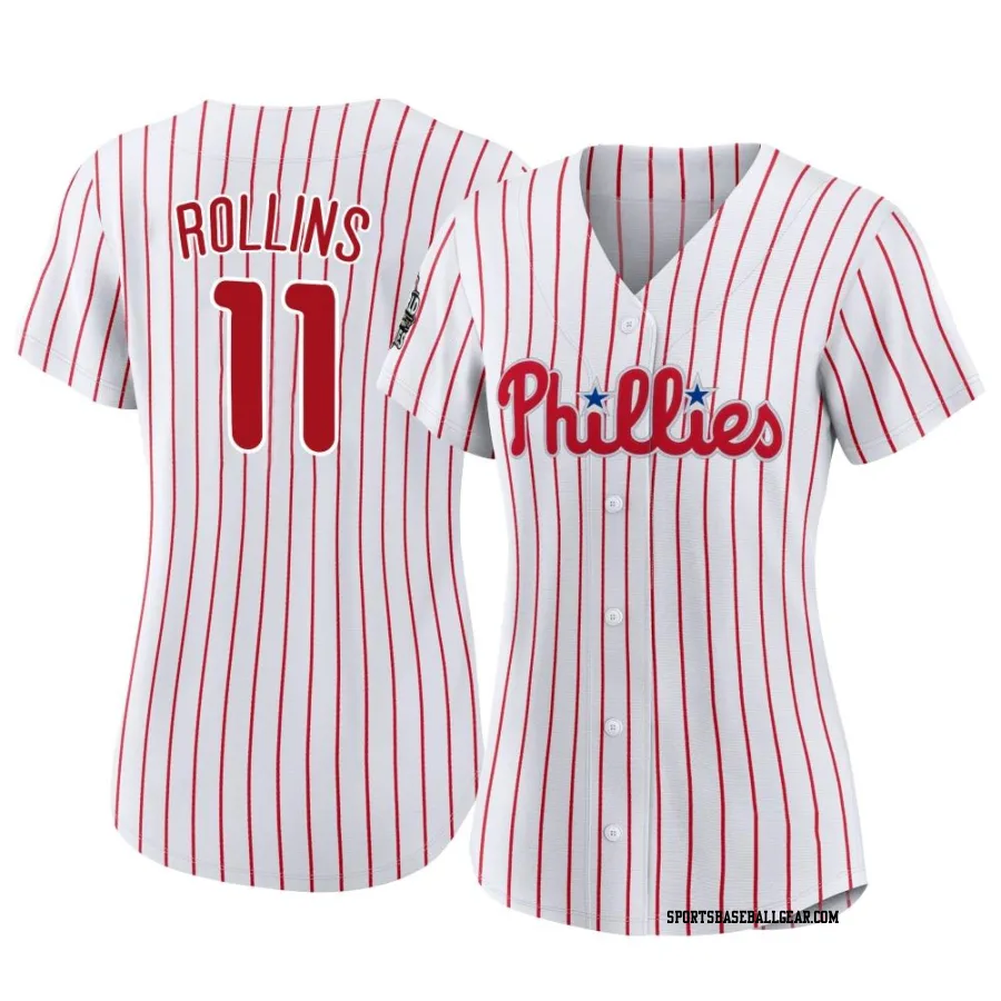 Jimmy Rollins Women's Philadelphia Phillies White Authentic 2022 World Series Home Jersey