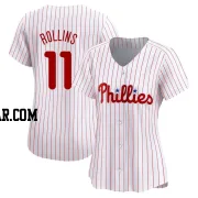 Jimmy Rollins Women's Philadelphia Phillies White Limited Home Jersey