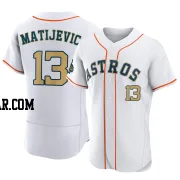 J.J. Matijevic Men's Houston Astros Gold Authentic White 2023 Collection Jersey