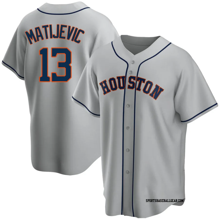 J.J. Matijevic Men's Houston Astros Gray Replica Road Jersey