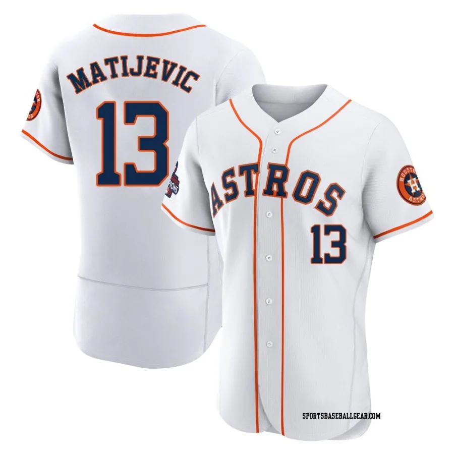 J.J. Matijevic Men's Houston Astros White Authentic 2022 World Series Champions Home Jersey