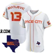 J.J. Matijevic Men's Houston Astros White Authentic 2023 Space City Ready 2 Reign Flex Base Jersey