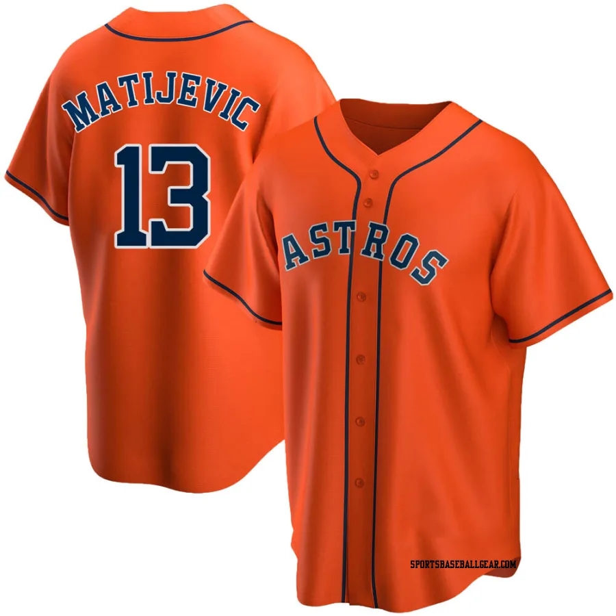 J.J. Matijevic Youth Houston Astros Orange Replica Alternate Jersey