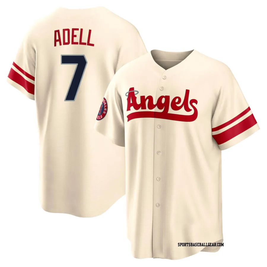 Jo Adell Men's Los Angeles Angels Cream Replica 2022 City Connect Jersey