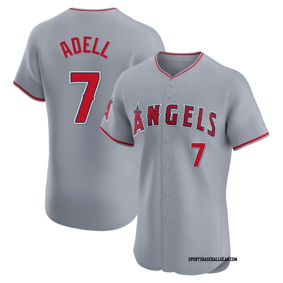 Jo Adell Men's Los Angeles Angels Gray Elite Road Jersey