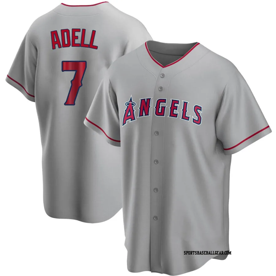 Jo Adell Men's Los Angeles Angels Replica Silver Road Jersey