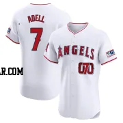 Jo Adell Men's Los Angeles Angels White Elite Home Patch Jersey