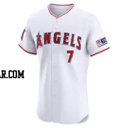 Jo Adell Men's Los Angeles Angels White Elite Home Patch Jersey