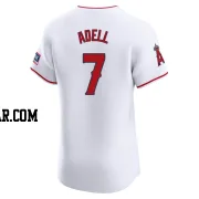 Jo Adell Men's Los Angeles Angels White Elite Home Patch Jersey