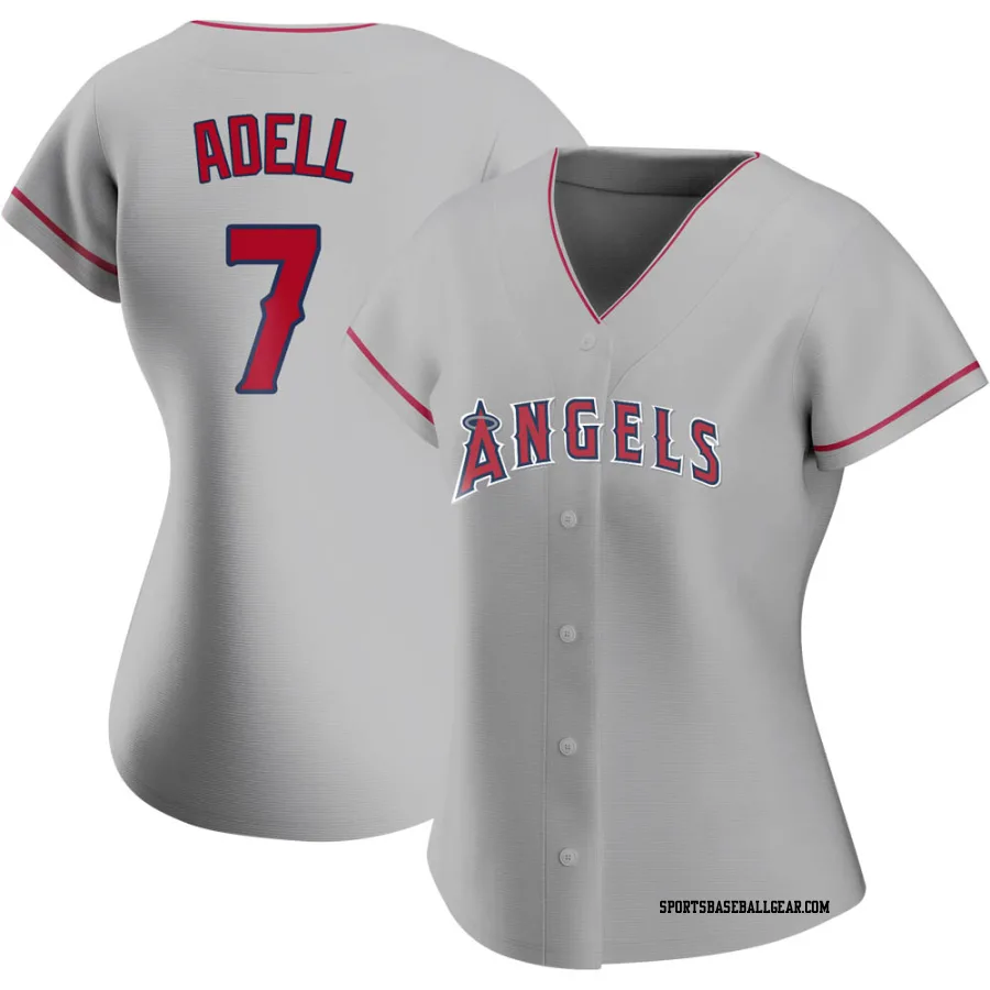 Jo Adell Women's Los Angeles Angels Authentic Silver Road Jersey