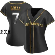 Jo Adell Women's Los Angeles Angels Black Golden Replica Alternate Jersey