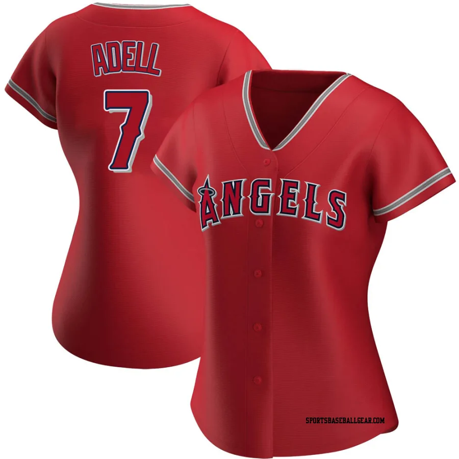 Jo Adell Women's Los Angeles Angels Red Authentic Alternate Jersey