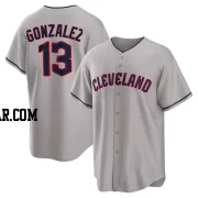 Joab Gonzalez Men's Cleveland Guardians Gray Replica Road Jersey