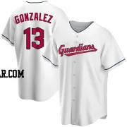 Joab Gonzalez Men's Cleveland Guardians White Replica Home Jersey