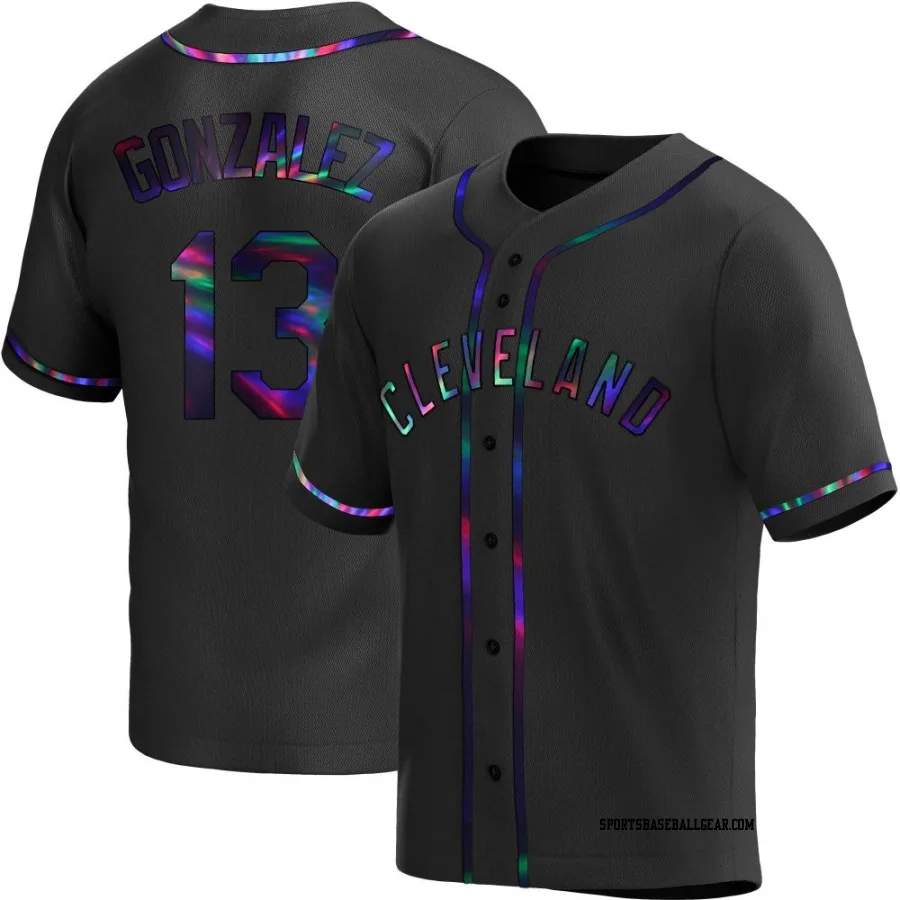 Joab Gonzalez Youth Cleveland Guardians Black Holographic Replica Alternate Jersey