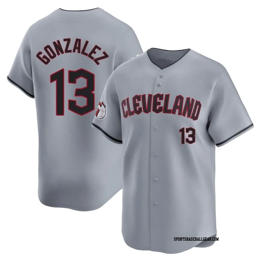 Joab Gonzalez Youth Cleveland Guardians Gray Limited Road Jersey