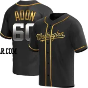 Joan Adon Men's Washington Nationals Black Golden Replica Alternate Jersey