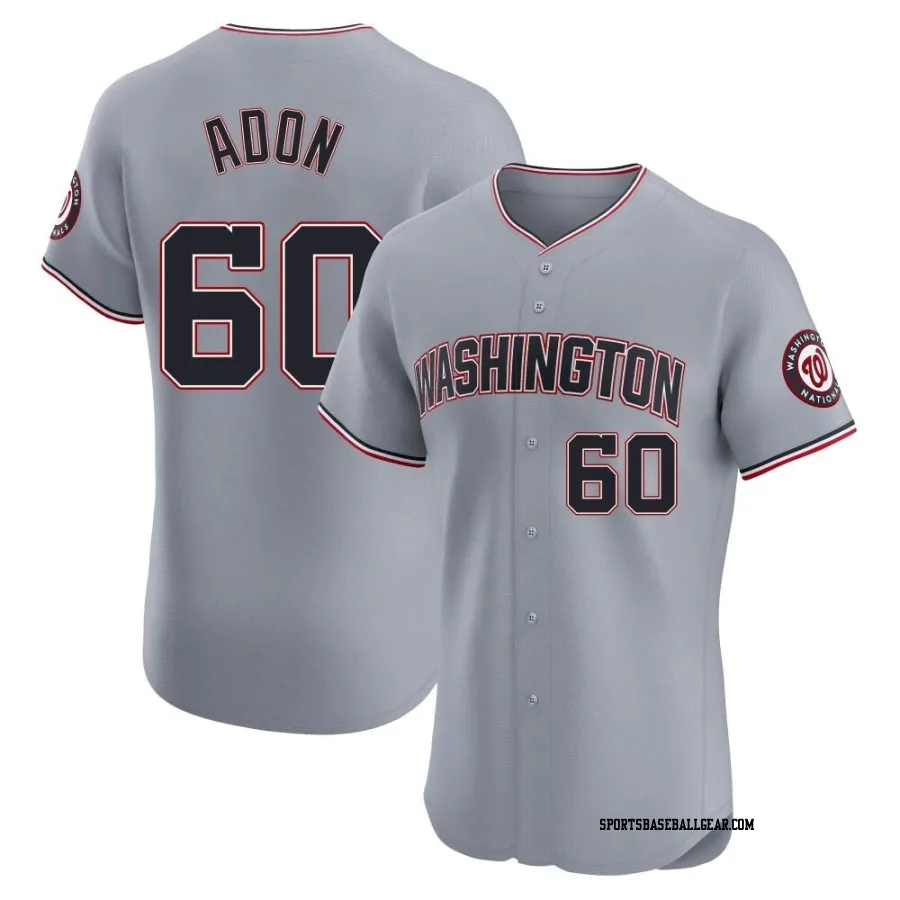 Joan Adon Men's Washington Nationals Gray Elite Road Jersey