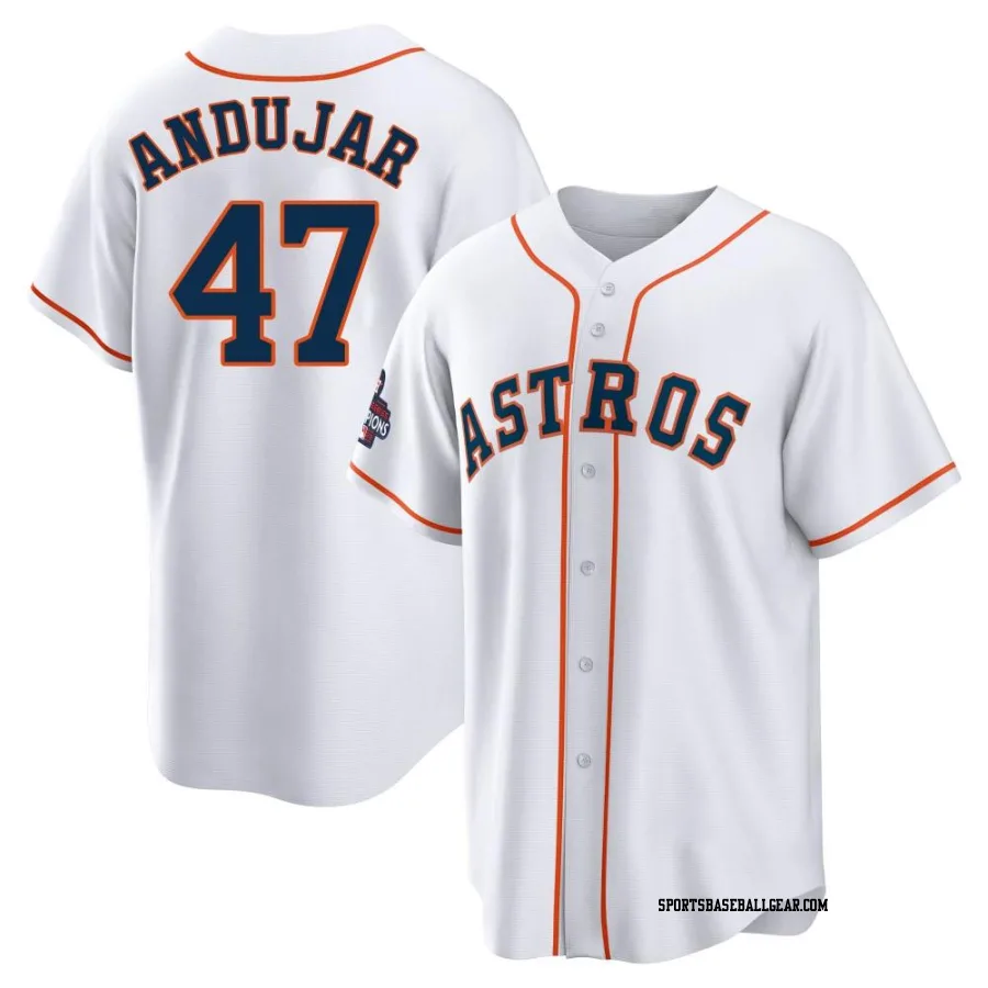 Joaquin Andujar Men's Houston Astros White Replica 2022 World Series Champions Home Jersey