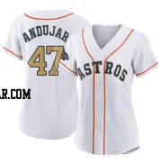 Joaquin Andujar Women's Houston Astros Gold Authentic White 2023 Collection Jersey