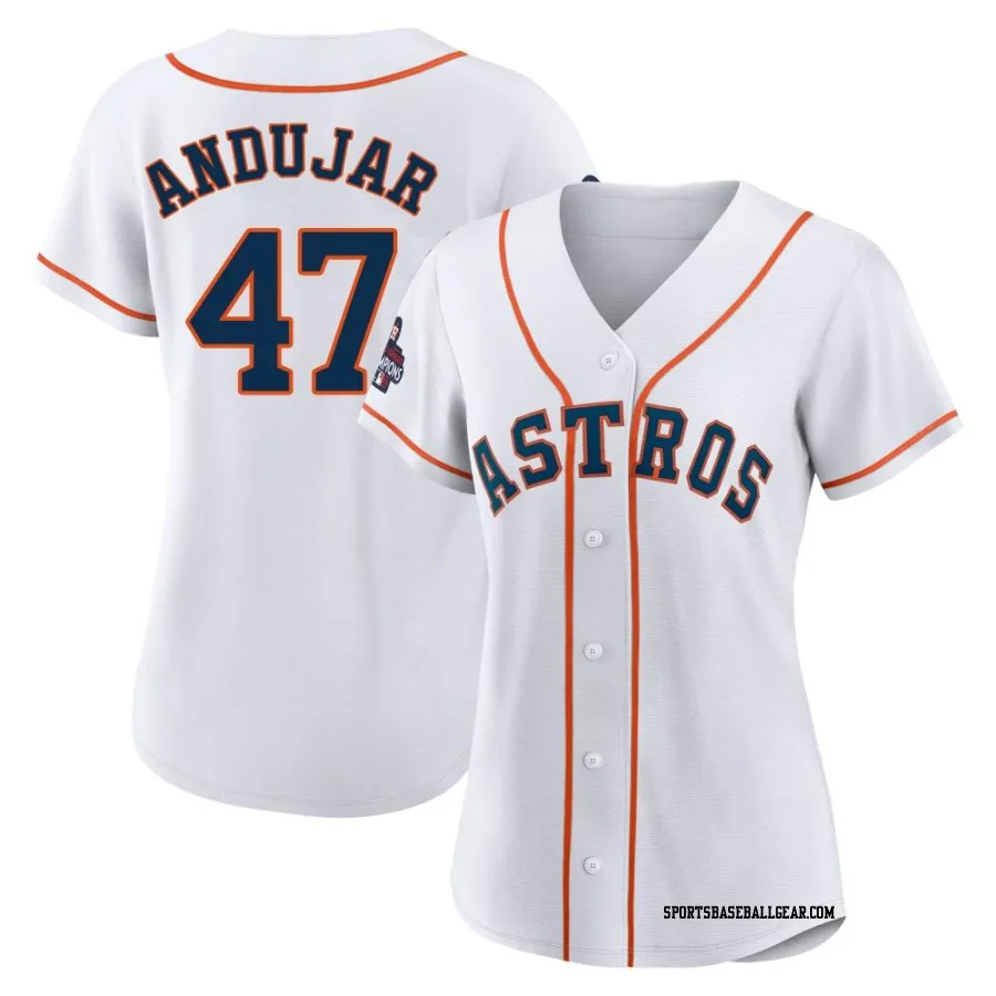 Joaquin Andujar Women's Houston Astros White Authentic 2022 World Series Champions Home Jersey