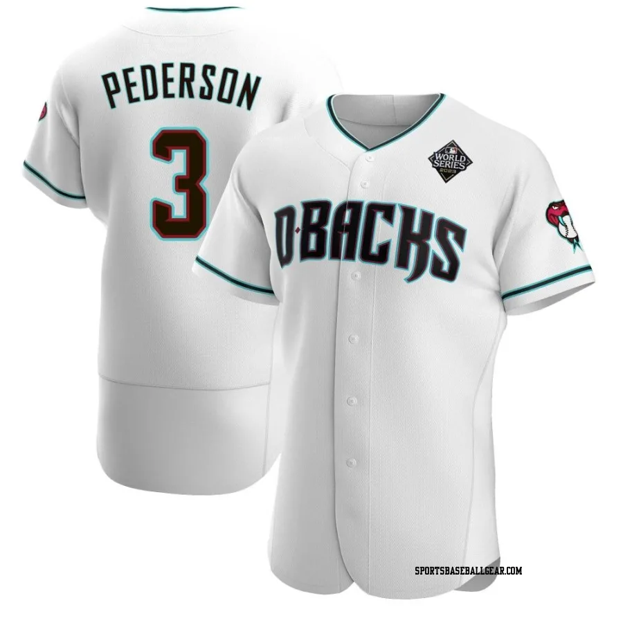 Joc Pederson Men's Arizona Diamondbacks White Authentic Teal Alternate 2023 World Series Jersey