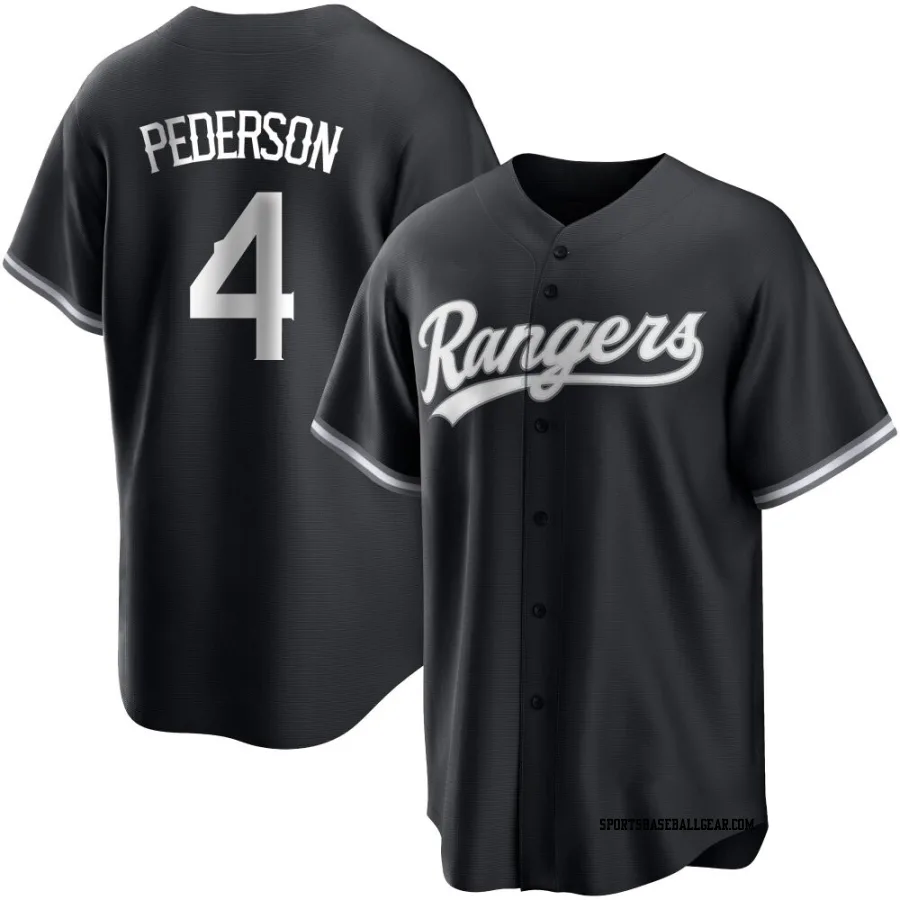 Joc Pederson Men's Texas Rangers Black/White Replica Jersey