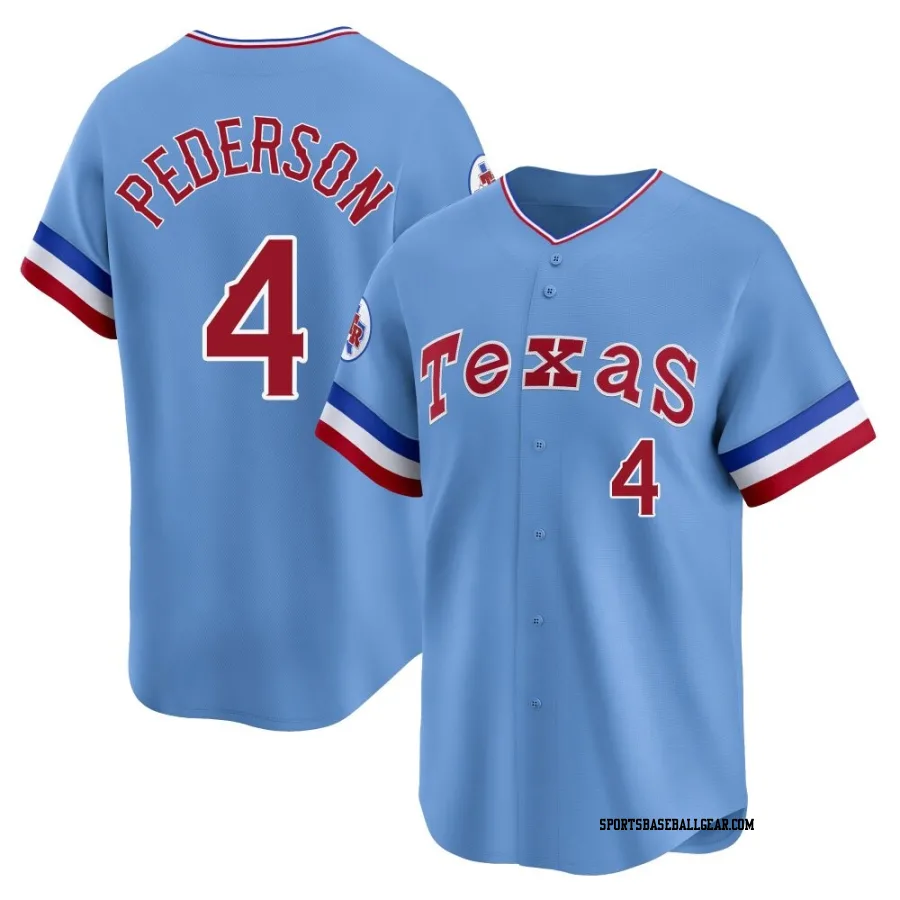 Joc Pederson Men's Texas Rangers Light Blue Limited Cooperstown Collection Jersey