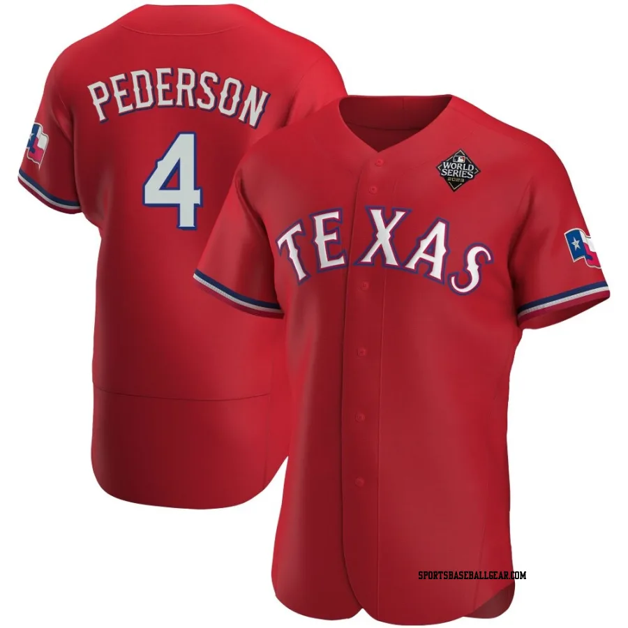 Joc Pederson Men's Texas Rangers Red Authentic Alternate 2023 World Series Jersey