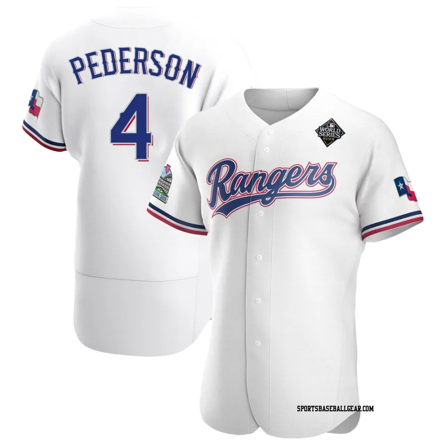 Joc Pederson Men's Texas Rangers White Authentic Home 2023 World Series Jersey