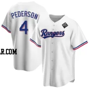 Joc Pederson Men's Texas Rangers White Replica Home 2023 World Series Jersey