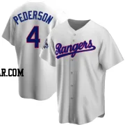 Joc Pederson Men's Texas Rangers White Replica Home Cooperstown Collection 2023 World Series Champions Jersey