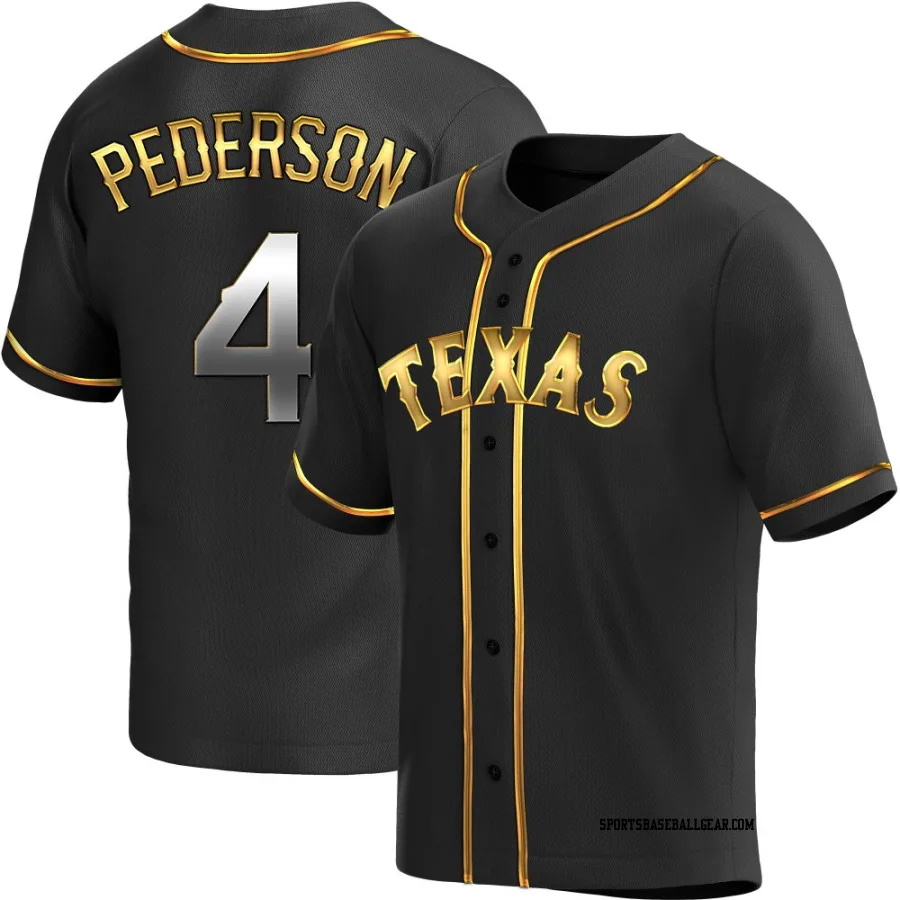 Joc Pederson Youth Texas Rangers Black Golden Replica Alternate Jersey