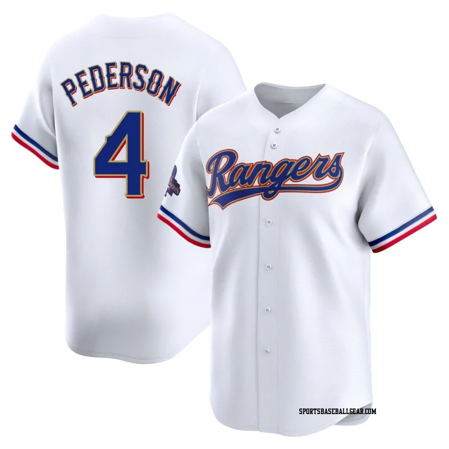 Joc Pederson Youth Texas Rangers Gold Limited White 2024 Collection Jersey