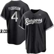 Joc Pederson Youth Texas Rangers White Replica Black 2023 World Series Jersey