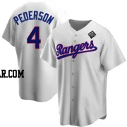 Joc Pederson Youth Texas Rangers White Replica Home Cooperstown Collection 2023 World Series Jersey