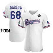 Joe Barlow Men's Texas Rangers White Authentic Home 2023 World Series Jersey