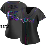 Joe Barlow Women's Texas Rangers Black Holographic Replica Alternate Jersey