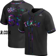 Joe Barlow Youth Texas Rangers Black Holographic Replica Alternate 2023 World Series Jersey