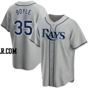 Joe Boyle Men's Tampa Bay Rays Gray Replica Road Jersey