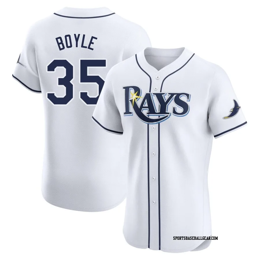 Joe Boyle Men's Tampa Bay Rays White Elite Home Jersey