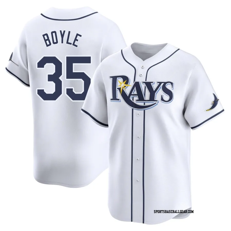 Joe Boyle Men's Tampa Bay Rays White Limited Home Jersey