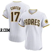 Joe Carter Men's San Diego Padres White Elite Home Patch Jersey