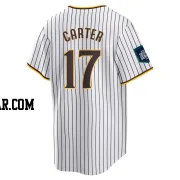 Joe Carter Men's San Diego Padres White Replica 2024 World Tour Seoul Series Home Jersey